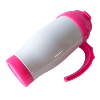 Caneca Térmica 450ml de Polímero Branco para Sublimação | Tampa/Alça/Base: Rosa na Sulink