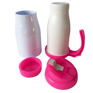 Caneca Térmica 450ml de Polímero Branco para Sublimação | Tampa/Alça/Base: Rosa na Sulink
