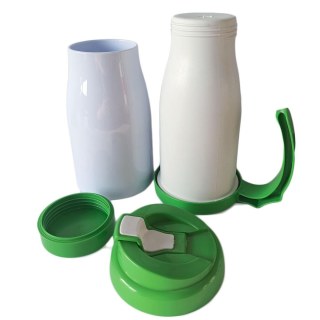 Caneca Térmica 450ml de Polímero Branco para Sublimação | Tampa/Alça/Base: Verde na Sulink