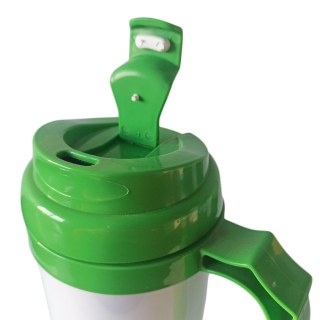 Caneca Térmica 450ml de Polímero Branco para Sublimação | Tampa/Alça/Base: Verde na Sulink