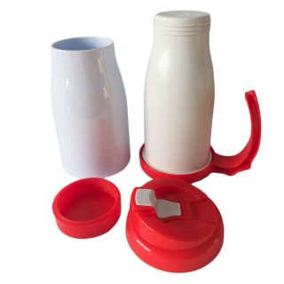 Caneca Térmica 450ml de Polímero Branco para Sublimação | Tampa/Alça/Base: Vermelha na Sulink