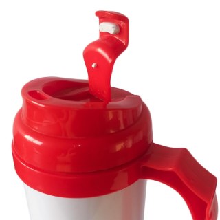 Caneca Térmica 450ml de Polímero Branco para Sublimação | Tampa/Alça/Base: Vermelha na Sulink