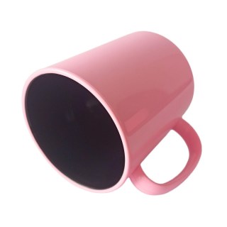 Caneca de Plástico Polímero 360ml Colorida com Interior Preto para Sublimação (ADP 140g) | Rosa BB na Sulink