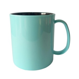 Caneca de Plástico Polímero 360ml Colorida com Interior Preto para Sublimação (ADP 140g) | Azul Turquesa na Sulink