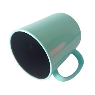 Caneca de Plástico Polímero 360ml Colorida com Interior Preto para Sublimação (ADP 140g) | Azul Turquesa na Sulink