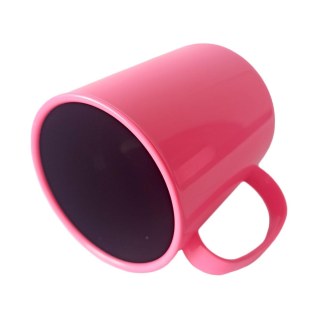 Caneca de Plástico Polímero 360ml Colorida com Interior Preto para Sublimação (ADP 140g) | Rosa Chiclete na Sulink