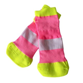 Meia Antiderrapante Pro Pilates com Tarja Branca para Sublimação | Tamanho GG - 34 a 38 | Rosa com Amarelo (SE) na Sulink
