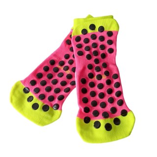 Meia Antiderrapante Pro Pilates com Tarja Branca para Sublimação | Tamanho GG - 34 a 38 | Rosa com Amarelo (SE) na Sulink