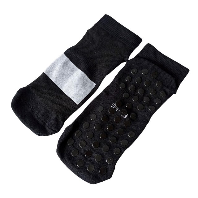Meia Antiderrapante Pro Pilates com Tarja Branca para Sublimação | Tamanho XG - 39 a 43 | Preta (SE)