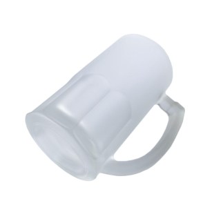 Caneca de Chopp de Vidro Jateado com Base Trabalhada 350ml para Sublimação | Fosco Externo na Sulink