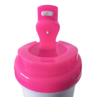 Squeeze de Plástico Polímero 550ml Branco com Tampa Colorida para Sublimação (ADP) | Rosa na Sulink
