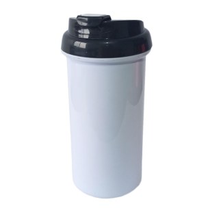 Squeeze de Plástico Polímero 550ml Branco com Tampa Colorida para Sublimação (ADP) | Preta na Sulink