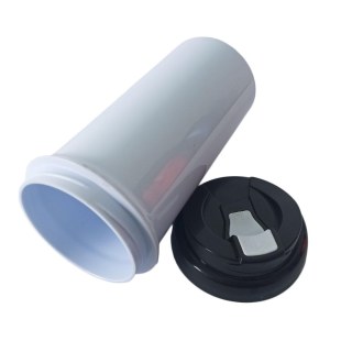 Squeeze de Plástico Polímero 550ml Branco com Tampa Colorida para Sublimação (ADP) | Preta na Sulink