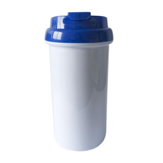 Squeeze de Plástico Polímero 550ml Branco com Tampa Colorida para Sublimação (ADP) | Azul Royal na Sulink