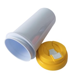 Squeeze de Plástico Polímero 550ml Branco com Tampa Colorida para Sublimação (ADP) | Amarela na Sulink