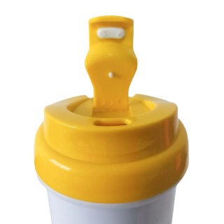 Squeeze de Plástico Polímero 550ml Branco com Tampa Colorida para Sublimação (ADP) | Amarela na Sulink