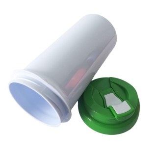 Squeeze de Plástico Polímero 550ml Branco com Tampa Colorida para Sublimação (ADP) | Verde Bandeira na Sulink