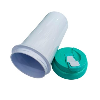 Squeeze de Plástico Polímero 550ml Branco com Tampa Colorida para Sublimação (ADP) | Verde Tiffany na Sulink