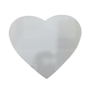 Azulejo de Cerâmica Coração Branco Brilhante Resinado para Sublimação | Tamanho: 16x19cm na Sulink