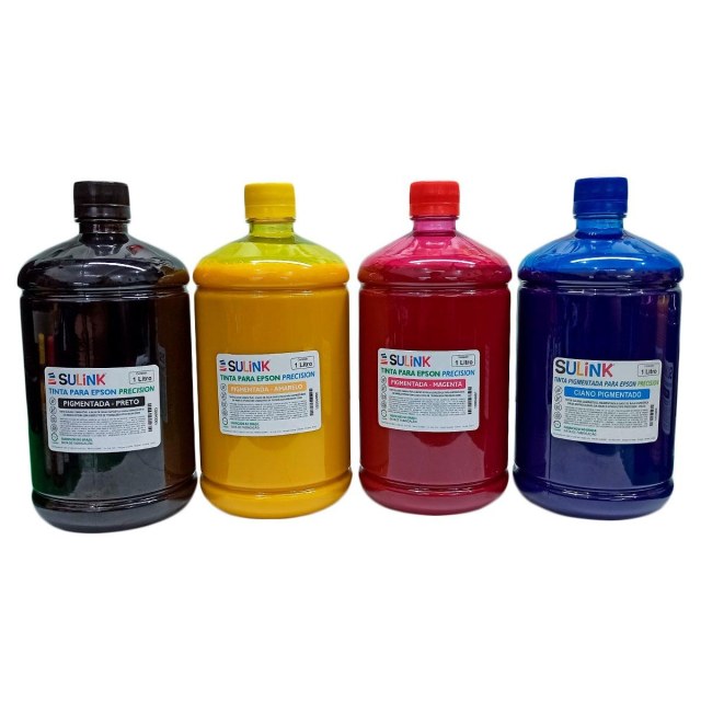 Tinta Sulink para Epson Precision Pigmentada | Kit 4 Litros (1 Litro de cada cor)