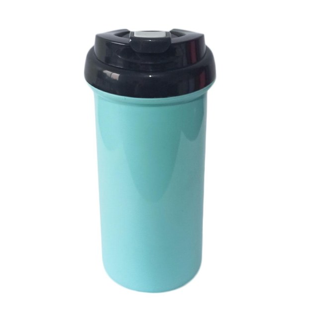 Squeeze de Plástico Polímero 550ml Colorido com Tampa Preta para Sublimação (ADP) | Azul Turquesa