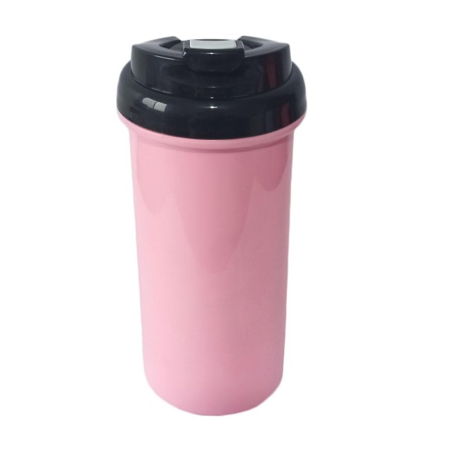 Squeeze de Plástico Polímero 550ml Colorido com Tampa Preta para Sublimação (ADP) | Rosa BB