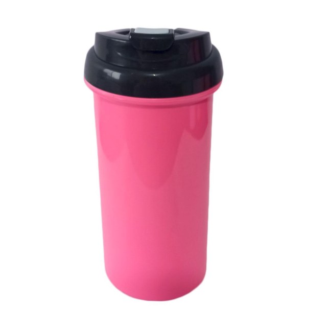 Squeeze de Plástico Polímero 550ml Colorido com Tampa Preta para Sublimação (ADP) | Pink
