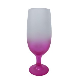 Taça Floripa de Vidro Jateado 300ml para Sublimação - Fosco Externo | Degradê Rosa na Sulink