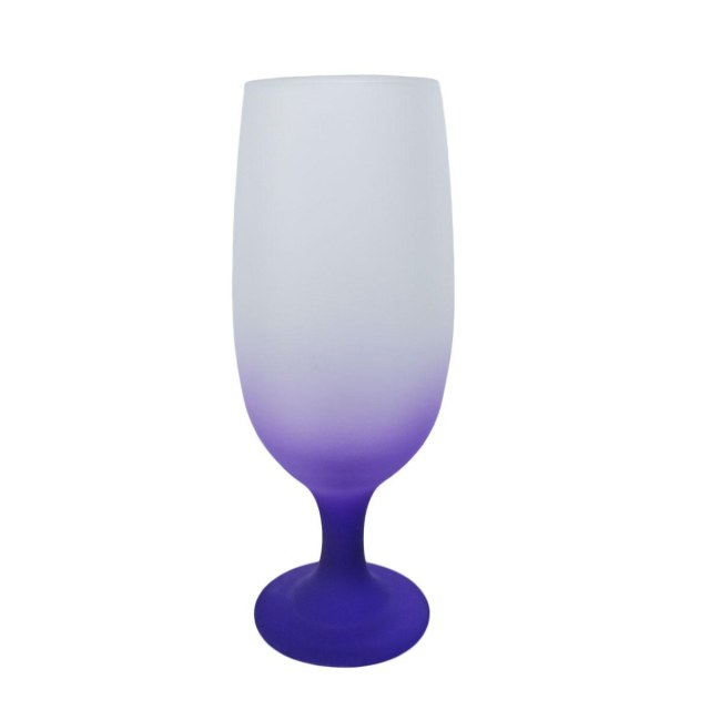 Taça Floripa de Vidro Jateado 300ml para Sublimação - Fosco Externo | Degradê Violeta