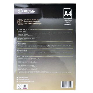 Papel Sublimático Mundi Globinho 100g/m² - A4 (210x297mm) - Pacote c/ 100 Folhas na Sulink