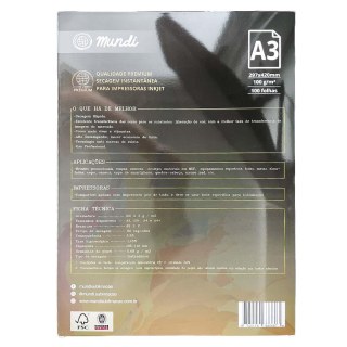 Papel Sublimático Mundi Globinho 100g/m² - A3 (420x297mm) - Pacote c/ 100 Folhas na Sulink