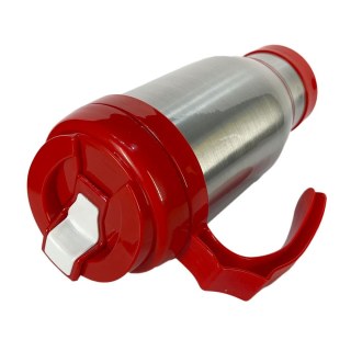 Caneca Térmica 450ml de Alumínio Prata para Sublimação | Tampa/Alça/Base: Vermelha na Sulink