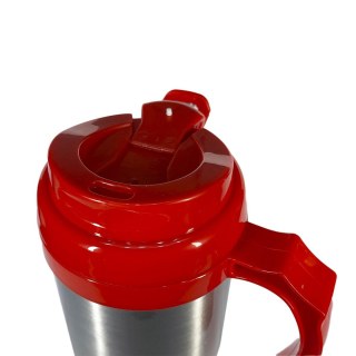 Caneca Térmica 450ml de Alumínio Prata para Sublimação | Tampa/Alça/Base: Vermelha na Sulink