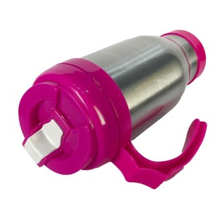 Caneca Térmica 450ml de Alumínio Prata para Sublimação | Tampa/Alça/Base: Rosa na Sulink