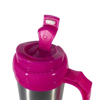 Caneca Térmica 450ml de Alumínio Prata para Sublimação | Tampa/Alça/Base: Rosa na Sulink