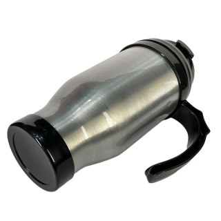 Caneca Térmica 450ml de Alumínio Prata para Sublimação | Tampa/Alça/Base: Preta na Sulink