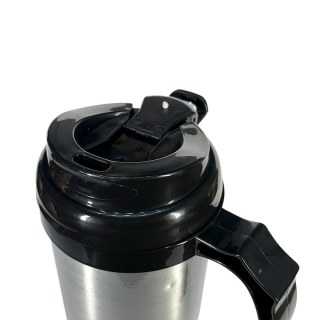 Caneca Térmica 450ml de Alumínio Prata para Sublimação | Tampa/Alça/Base: Preta na Sulink