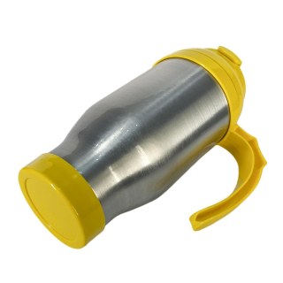 Caneca Térmica 450ml de Alumínio Prata para Sublimação | Tampa/Alça/Base: Amarela na Sulink