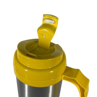 Caneca Térmica 450ml de Alumínio Prata para Sublimação | Tampa/Alça/Base: Amarela na Sulink
