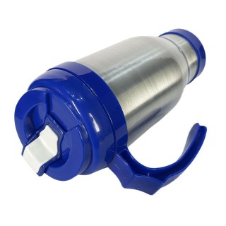 Caneca Térmica 450ml de Alumínio Prata para Sublimação | Tampa/Alça/Base: Azul Royal na Sulink