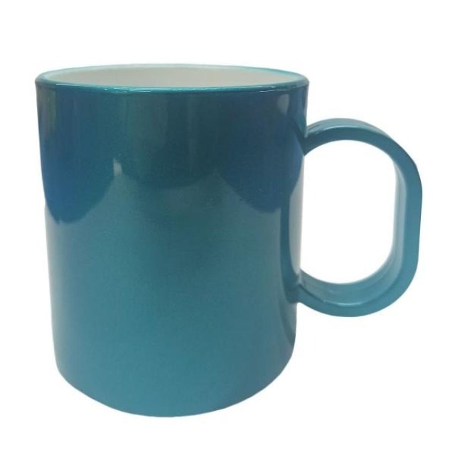 Caneca de Plástico Polímero para Sublimação Linha Color | Verde Metal
