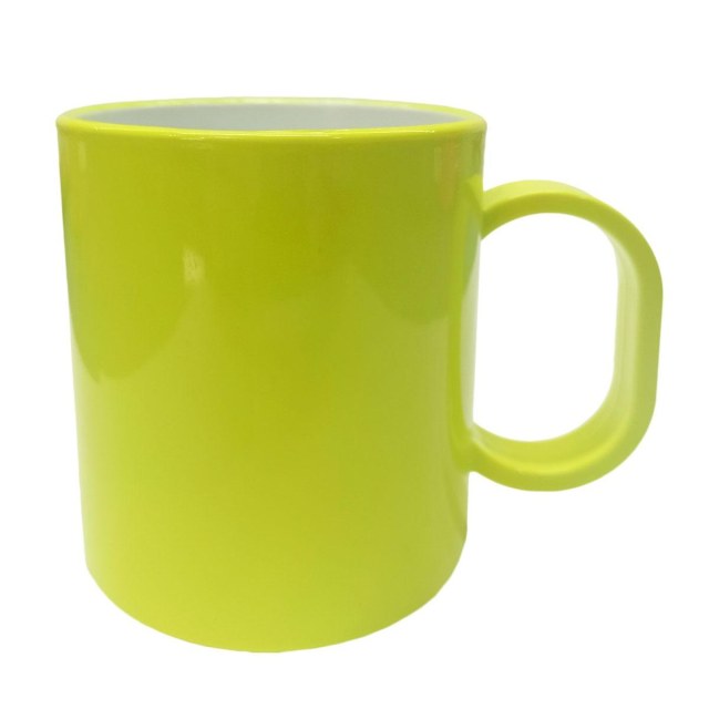 Caneca de Plástico Polímero para Sublimação Linha Color | Amarelo Neon