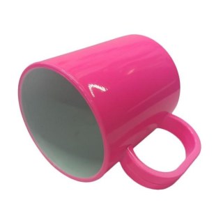 Caneca de Plástico Polímero para Sublimação Linha Color | Rosa Neon na Sulink