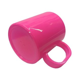Caneca de Plástico Polímero para Sublimação Linha Color | Rosa Neon na Sulink