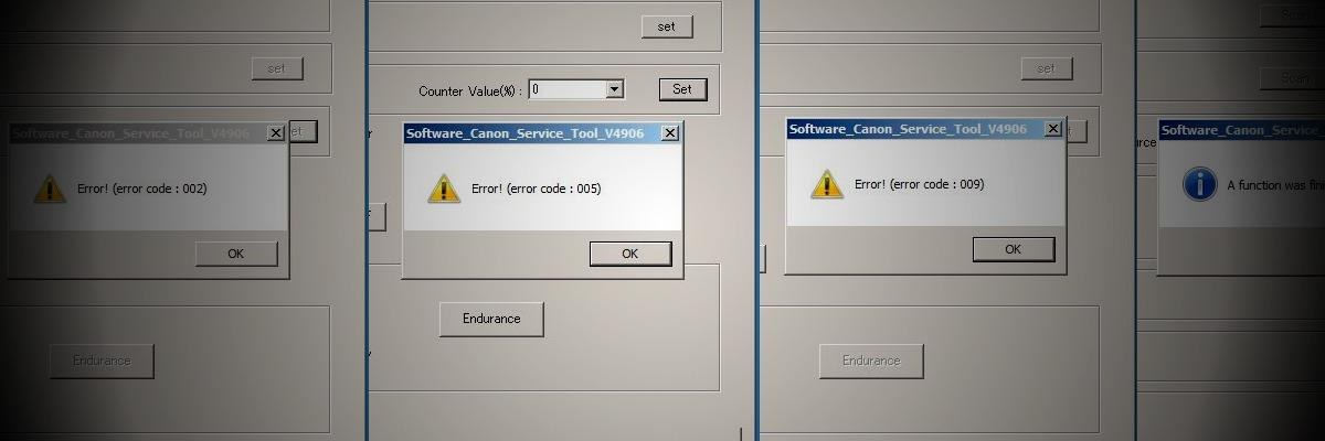 Lista de Códigos de Erros do Software Reset para Canon (Ex: 002, 005, 006, 007, 009...) no Blog