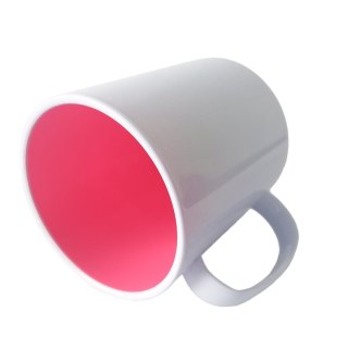Caneca de Plástico Polímero 360ml Branca com Interior Colorido para Sublimação (ADP) | Rosa Chiclete na Sulink