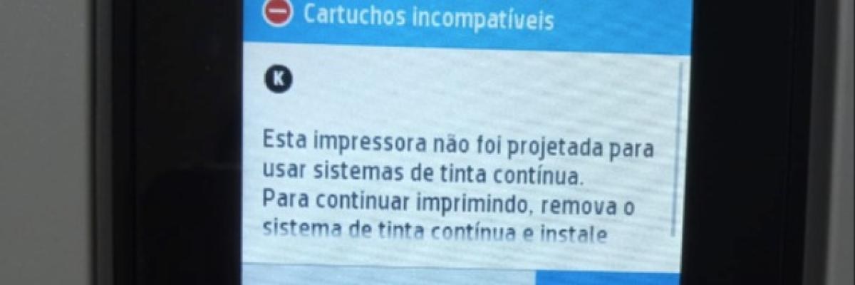 Aviso de Cartuchos Incompatíveis nas Impressoras HP 9010 9020 e Similares no Blog