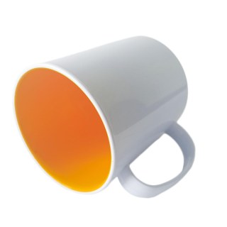 Caneca de Plástico Polímero 360ml Branca com Interior Colorido para Sublimação (ADP) | Amarelo Ovo na Sulink