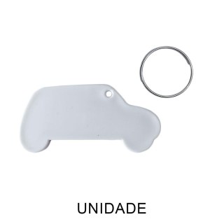 Chaveiro em Polímero Carro Branco para Sublimação (UDP) com Argola | Unidade na Sulink