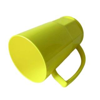 Caneca de Chopp de Plástico Polímero com Base Trabalhada 500ml para Sublimação | Amarela na Sulink